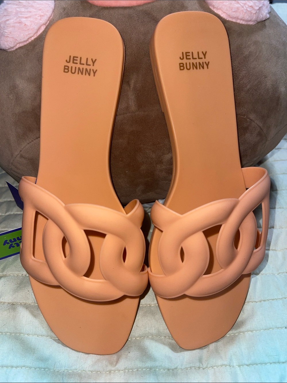 Women's Peach Interlock Slide Sandals